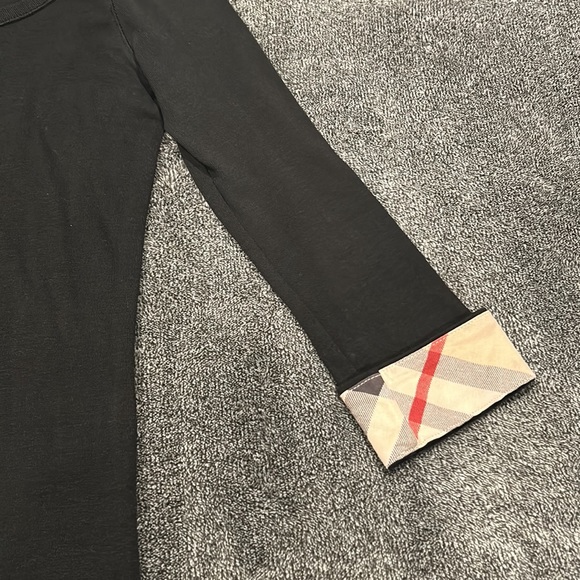 Burberry Britt Black 3/4 Sleeve Shirt Women’s Size XS - Picture 3 of 9